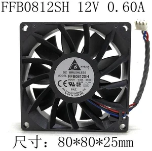 FFB0812SH 8025 Cooling Fan, 80x80x25mm DC 12V 0.6A Ball Bearing Axial Fan, High Speed Replacement Fan for Industrial Cabinet, Power Supply, Chassis Heat Dissipation FFB0812SH 8025 Cooling Fan, 80x80x25mm DC 12V 0.6A Ball Bearing Axial Fan, High Speed Replacement Fan for Industrial Cabinet, Power Supply, Chassis Heat Dissipation