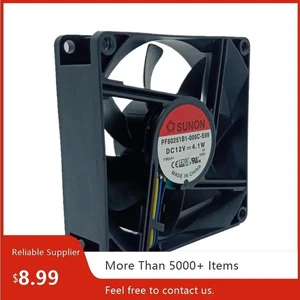 PF80251B1-000C-S99 Replacement 80mm 8025 4-Pin PWM Axial Cooling Fan, DC12V 4800RPM High Speed Brushless Square Fan for Server, Industrial Cabinet, Inverter and Heavy-Duty Industrial Equipment Heat PF80251B1-000C-S99 Replacement 80mm 8025 4-Pin PWM Axial Cooling Fan, DC12V 4800RPM High Speed Brushless Square Fan for Server, Industrial Cabinet, Inverter and Heavy-Duty Industrial Equipment Heat