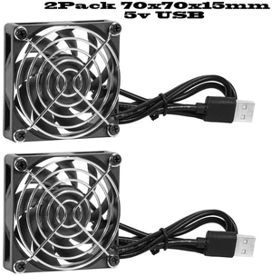 USB7015 Dual Ball Bearing USB Cooling Fan DC 5V Silent USB Powered Fan for DIY Projects, Router, Game Console, TV Box, Power Supply, Small Electronic Equipment Cooling Ventilation Fan USB7015 Dual Ball Bearing USB Cooling Fan DC 5V Silent USB Powered Fan for DIY Projects, Router, Game Console, TV Box, Power Supply, Small Electronic Equipment Cooling Ventilation Fan