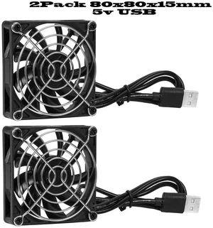 USB8015 Dual Ball Bearing USB Cooling Fan DC 5V Silent USB Powered Fan for DIY Projects Router Game Console TV Box Power Supply Ventilation Cooling Fan, 2 Pcs Set USB8015 Dual Ball Bearing USB Cooling Fan DC 5V Silent USB Powered Fan for DIY Projects Router Game Console TV Box Power Supply Ventilation Cooling Fan, 2 Pcs Set