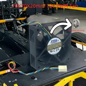 DA07020B12M 7020 70mm Silent DC Brushless CPU Cooling Fan 70*70*20mm DC12V 4-Wire PWM Dual Ball Bearing Axial Fan Replacement for Desktop CPU, Industrial Equipment Heat Dissipation Repair Part DA07020B12M 7020 70mm Silent DC Brushless CPU Cooling Fan 70*70*20mm DC12V 4-Wire PWM Dual Ball Bearing Axial Fan Replacement for Desktop CPU, Industrial Equipment Heat Dissipation Repair Part