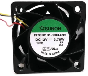 PF38281B1-000U-G99 3828 38mm DC Brushless Cooling Fan 38×38×28mm DC12V 3.78W 3-Wire Axial Fan with Speed Signal Feedback Replacement for Server Industrial Control Power Cabinet Heat Dissipation Repair PF38281B1-000U-G99 3828 38mm DC Brushless Cooling Fan 38×38×28mm DC12V 3.78W 3-Wire Axial Fan with Speed Signal Feedback Replacement for Server Industrial Control Power Cabinet Heat Dissipation Repair