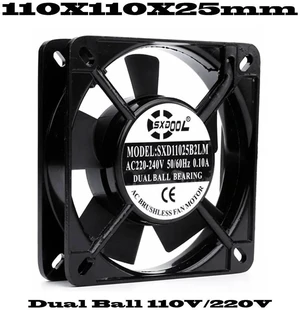SXD11025 AC 110V Industrial Cabinet Cooling Fan, 110x110x25mm Dual Ball Bearing 2-Wire Axial Fan, High Airflow AC Fan for Electrical Cabinet, Inverter, Power Distribution Box Industrial Heat Dissipati SXD11025 AC 110V Industrial Cabinet Cooling Fan, 110x110x25mm Dual Ball Bearing 2-Wire Axial Fan, High Airflow AC Fan for Electrical Cabinet, Inverter, Power Distribution Box Industrial Heat Dissipati