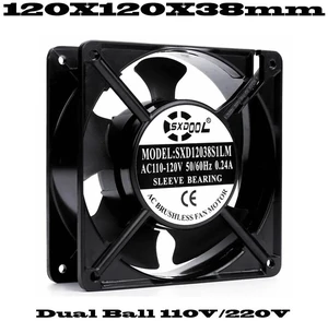 SXD12038 AC 220V Industrial Axial Cooling Fan 120x120x38mm Dual Ball Bearing 2 Wires Cabinet Ventilation Fan Replacement for Industrial Control Cabinet Chassis Heat Dissipation SXD12038 AC 220V Industrial Axial Cooling Fan 120x120x38mm Dual Ball Bearing 2 Wires Cabinet Ventilation Fan Replacement for Industrial Control Cabinet Chassis Heat Dissipation