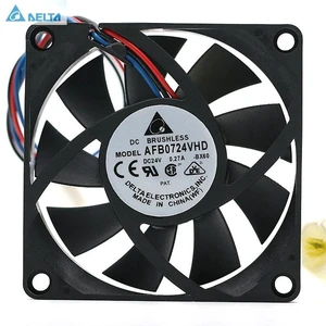 AFB0724VHD 7020 7CM Axial Cooling Fan Dual Ball Bearing 70×70×20mm DC24V 0.27A Inverter Cooling Fan Replacement for Industrial Inverter Control Cabinet Heat Dissipation Repair Part AFB0724VHD 7020 7CM Axial Cooling Fan Dual Ball Bearing 70×70×20mm DC24V 0.27A Inverter Cooling Fan Replacement for Industrial Inverter Control Cabinet Heat Dissipation Repair Part
