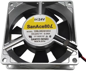 109L0824H402 8025 Aluminum Frame Cooling Fan 80x80x25mm DC24V 0.09A, 3000RPM 37.4CFM Dual Ball Bearing Axial Fan, Industrial Replacement Fan for Electronic Cabinet Heat Dissipation 109L0824H402 8025 Aluminum Frame Cooling Fan 80x80x25mm DC24V 0.09A, 3000RPM 37.4CFM Dual Ball Bearing Axial Fan, Industrial Replacement Fan for Electronic Cabinet Heat Dissipation