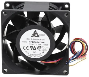 Replacement PFB0824DHE High Speed PWM Axial Cooling Fan, 80x80x38mm 80mm DC 24V 1.63A 4 Wire Fan for Server, Inverter, Industrial Cabinet Heat Dissipation Replacement PFB0824DHE High Speed PWM Axial Cooling Fan, 80x80x38mm 80mm DC 24V 1.63A 4 Wire Fan for Server, Inverter, Industrial Cabinet Heat Dissipation