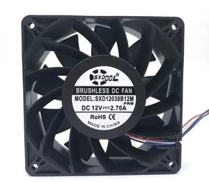 SXD12038B12M 12038 DC12V Cooling Fan, 120×120×38mm 4500RPM 200CFM High Airflow Replacement Fan for Mining Rig, Bitmain S7 S9 Miner Processor Heat Dissipation SXD12038B12M 12038 DC12V Cooling Fan, 120×120×38mm 4500RPM 200CFM High Airflow Replacement Fan for Mining Rig, Bitmain S7 S9 Miner Processor Heat Dissipation