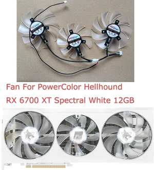 3Pcs/Set GPU Cooling Fans, Replacement VGA Graphics Card Cooler for Powercolor Red Devil Red Dragon RX 6950 6800 XT 16GB, RX 6700, RX 6750 12GB Video Card, High Airflow Quiet GPU Fan Replacement Parts 3Pcs/Set GPU Cooling Fans, Replacement VGA Graphics Card Cooler for Powercolor Red Devil Red Dragon RX 6950 6800 XT 16GB, RX 6700, RX 6750 12GB Video Card, High Airflow Quiet GPU Fan Replacement Parts