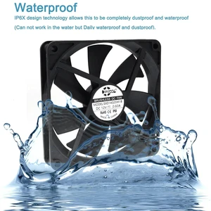 140mm PC Case Cooling Fan, IP68 Waterproof Dustproof High Speed 2900RPM 140x140x25mm 14CM Dual Ball Bearing DC 12V Radiator Fan, Heavy Duty IP68 Heatsink Cooler for Enclosure Cabinet Chassis 140mm PC Case Cooling Fan, IP68 Waterproof Dustproof High Speed 2900RPM 140x140x25mm 14CM Dual Ball Bearing DC 12V Radiator Fan, Heavy Duty IP68 Heatsink Cooler for Enclosure Cabinet Chassis