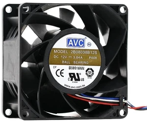 80x80x38mm 8038 High Speed Axial Cooling Fan 2B08038B12S, 8CM DC12V 3.84A High Performance Replacement Fan for Server, Industrial Cabinet, High Power Equipment Heat Dissipation 80x80x38mm 8038 High Speed Axial Cooling Fan 2B08038B12S, 8CM DC12V 3.84A High Performance Replacement Fan for Server, Industrial Cabinet, High Power Equipment Heat Dissipation