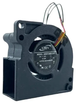 AB5012MX-C03 50x50x20mm DC 12V 0.12A Hydraulic Bearing 3-Pin Turbine Blower Fan, Replacement Centrifugal Cooling Fan for Projector, Small Industrial Equipment AB5012MX-C03 50x50x20mm DC 12V 0.12A Hydraulic Bearing 3-Pin Turbine Blower Fan, Replacement Centrifugal Cooling Fan for Projector, Small Industrial Equipment