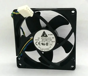 AFC0812DD 8020 8CM 80x80x20mm DC 12V 0.75A Dual Ball Bearing PWM 4Pin Cooling Fan, Replacement 80mm Axial Fan for Delta, Server Chassis, CPU Heatsink, Industrial Power Supply Cooling System AFC0812DD 8020 8CM 80x80x20mm DC 12V 0.75A Dual Ball Bearing PWM 4Pin Cooling Fan, Replacement 80mm Axial Fan for Delta, Server Chassis, CPU Heatsink, Industrial Power Supply Cooling System
