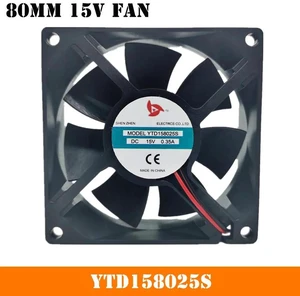 YTD158025S 8025 80x80x25mm DC15V 0.35A 2-Wire Axial Cooling Fan, 8CM 80mm Replacement Heatsink Fan for Industrial Equipment, Power Supply, Cabinet Heat Dissipation Repair Spare Part YTD158025S 8025 80x80x25mm DC15V 0.35A 2-Wire Axial Cooling Fan, 8CM 80mm Replacement Heatsink Fan for Industrial Equipment, Power Supply, Cabinet Heat Dissipation Repair Spare Part