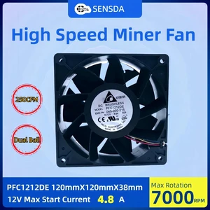 PFC1212DE 12038 120x120x38mm DC12V 4.80A 7000RPM High CFM Axial Cooling Fan, 120mm High Speed Fan Replacement for Antminer S7 S9 D3 L3 E9, Miner Cabinet Heat Dissipation Repair Spare Part PFC1212DE 12038 120x120x38mm DC12V 4.80A 7000RPM High CFM Axial Cooling Fan, 120mm High Speed Fan Replacement for Antminer S7 S9 D3 L3 E9, Miner Cabinet Heat Dissipation Repair Spare Part