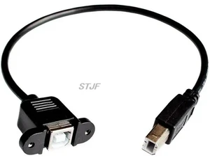 AJMRTC 30CM USB 2.0 Type B Male to Female Right Angle Extension Cable, M/F Panel Mount Cable with Screw Hole, High Speed Data Transfer for Printer, Scanner, CNC Controller & DIY Cabinet Installation AJMRTC 30CM USB 2.0 Type B Male to Female Right Angle Extension Cable, M/F Panel Mount Cable with Screw Hole, High Speed Data Transfer for Printer, Scanner, CNC Controller & DIY Cabinet Installation