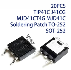 AJMRTC 20PCS MJD41C (TIP41C / J41CG / MJD41CT4G) SMD Transistors, TO-252 SOT-252 Package NPN Power Transistor, for Circuit DIY, Switching and Electronic Repair Projects AJMRTC 20PCS MJD41C (TIP41C / J41CG / MJD41CT4G) SMD Transistors, TO-252 SOT-252 Package NPN Power Transistor, for Circuit DIY, Switching and Electronic Repair Projects