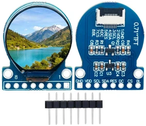 AJMRTC 0.71 Inch Round TFT LCD Display Module, 160×160 RGB Screen with GC9A01 Driver, 8PIN SPI Interface Circular TFT Panel with PCB, for Arduino STM32 DIY Electronic Smart Watch Projects AJMRTC 0.71 Inch Round TFT LCD Display Module, 160×160 RGB Screen with GC9A01 Driver, 8PIN SPI Interface Circular TFT Panel with PCB, for Arduino STM32 DIY Electronic Smart Watch Projects