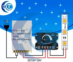 AJMRTC LED Dimmer Switch Controller, DC 12V 24V 30A 360W Adjustable Voltage Regulator, PWM Dimming Driver for LED Strips, Lamps, Light Bar and Low Voltage Lighting DIY Project AJMRTC LED Dimmer Switch Controller, DC 12V 24V 30A 360W Adjustable Voltage Regulator, PWM Dimming Driver for LED Strips, Lamps, Light Bar and Low Voltage Lighting DIY Project