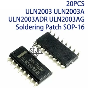AJMRTC 20PCS ULN2003 ULN2003A ULN2003ADR ULN2003AG SOP-16 SMD Darlington Transistor Array IC, 7-Channel High Voltage High Current Relay Driver Chip for Stepper Motor, LED Display & Circuit Control AJMRTC 20PCS ULN2003 ULN2003A ULN2003ADR ULN2003AG SOP-16 SMD Darlington Transistor Array IC, 7-Channel High Voltage High Current Relay Driver Chip for Stepper Motor, LED Display & Circuit Control