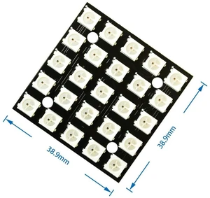 AJMRTC WS2812 5050 RGB LED Matrix Panel, 5x5 25 Individual Addressable LEDs, Digital Programmable Color Light Board, Single-Wire Control for Arduino, Raspberry Pi, DIY Light Effect & Art Display Proje AJMRTC WS2812 5050 RGB LED Matrix Panel, 5x5 25 Individual Addressable LEDs, Digital Programmable Color Light Board, Single-Wire Control for Arduino, Raspberry Pi, DIY Light Effect & Art Display Proje
