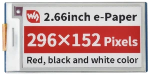 AJMRTC Pico-ePaper-2.66-B, 2.66 Inch E-Paper E-Ink Display Module (B) for Raspberry Pi Pico, 296×152 Resolution, Red Black White 3-Color Screen, SPI Low Power E-Paper Module AJMRTC Pico-ePaper-2.66-B, 2.66 Inch E-Paper E-Ink Display Module (B) for Raspberry Pi Pico, 296×152 Resolution, Red Black White 3-Color Screen, SPI Low Power E-Paper Module