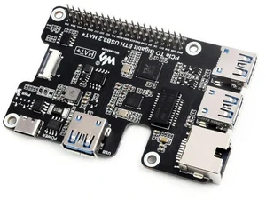 AJMRTC PCIe to Gigabit Ethernet & USB 3.2 Gen1 HAT for Raspberry Pi 5, 3x USB 3.2 Gen1 Ports + 1x Gigabit LAN, Driver-Free Plug and Play, High Speed Expansion Board for Raspberry Pi 5 Single Board AJMRTC PCIe to Gigabit Ethernet & USB 3.2 Gen1 HAT for Raspberry Pi 5, 3x USB 3.2 Gen1 Ports + 1x Gigabit LAN, Driver-Free Plug and Play, High Speed Expansion Board for Raspberry Pi 5 Single Board
