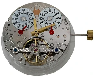 AJMRTC Multifunctional Mechanical Watch Movement, 12-Point Perpetual Calendar, Five-Pin 6-Point Bare Balance Wheel Movement, Precision Mechanical Core Replacement Accessories for Watch Repair & Custom AJMRTC Multifunctional Mechanical Watch Movement, 12-Point Perpetual Calendar, Five-Pin 6-Point Bare Balance Wheel Movement, Precision Mechanical Core Replacement Accessories for Watch Repair & Custom