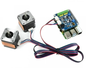 AJMRTC Stepper Motor HAT for Raspberry Pi, Dual Channel Stepper Motor Driver Hat, Controls 2 Stepper Motors, GPIO Controlled, for Robotics, CNC, Automated Movement DIY Project AJMRTC Stepper Motor HAT for Raspberry Pi, Dual Channel Stepper Motor Driver Hat, Controls 2 Stepper Motors, GPIO Controlled, for Robotics, CNC, Automated Movement DIY Project