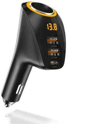 AJMRTC 75W High Power Car Charger, 1 to 1 & Triple Port Car Charger with Digital Display, Fast Charging Cigarette Lighter Adapter, Voltage & Current Monitor for Truck, SUV, Sedan Mobile Devices AJMRTC 75W High Power Car Charger, 1 to 1 & Triple Port Car Charger with Digital Display, Fast Charging Cigarette Lighter Adapter, Voltage & Current Monitor for Truck, SUV, Sedan Mobile Devices