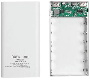 AJMRTC 2Pcs DIY Power Bank Box, 5V 2.1A LCD Display 20000mAh Power Charging Board for 6x18650 Battery DIY Powerbank Case (White), Portable USB Mobile Power Assembly Module AJMRTC 2Pcs DIY Power Bank Box, 5V 2.1A LCD Display 20000mAh Power Charging Board for 6x18650 Battery DIY Powerbank Case (White), Portable USB Mobile Power Assembly Module
