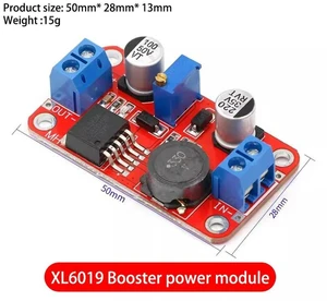 AJMRTC XL6019 DC-DC Step Up Power Module, 5A Adjustable Boost Voltage Converter Regulator 3V-40V Input to 5V-45V Output, DC Boost Power Supply Board for DIY Electronic Projects, Battery, Solar Power AJMRTC XL6019 DC-DC Step Up Power Module, 5A Adjustable Boost Voltage Converter Regulator 3V-40V Input to 5V-45V Output, DC Boost Power Supply Board for DIY Electronic Projects, Battery, Solar Power