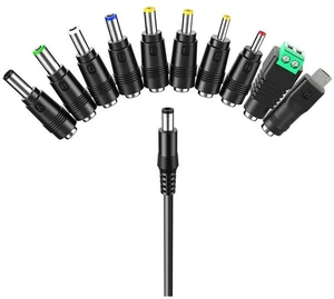 AJMRTC Universal USB to DC Power Charging Cable, USB to DC Jack Power Cord with 20 Interchangeable Plug Connectors Adapter, Multi Tips DC Power Supply Cable for Small Electronic Devices, 1PCS AJMRTC Universal USB to DC Power Charging Cable, USB to DC Jack Power Cord with 20 Interchangeable Plug Connectors Adapter, Multi Tips DC Power Supply Cable for Small Electronic Devices, 1PCS