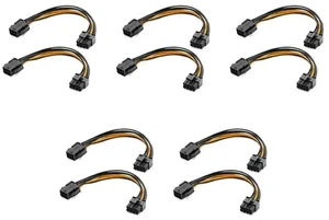 AJMRTC 10 Pack PCIe 6 Pin to 8 Pin Graphics Card Power Adapter Cable, 7.8 Inch GPU Video Card PCI Express Power Cord, 6Pin to 8Pin Converter Wire for NVIDIA AMD Graphics Cards, Desktop PC Gaming & Min AJMRTC 10 Pack PCIe 6 Pin to 8 Pin Graphics Card Power Adapter Cable, 7.8 Inch GPU Video Card PCI Express Power Cord, 6Pin to 8Pin Converter Wire for NVIDIA AMD Graphics Cards, Desktop PC Gaming & Min