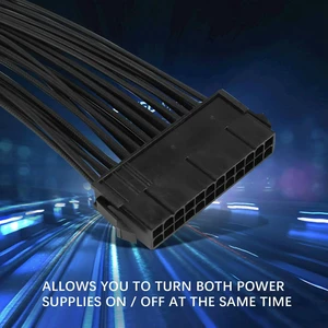 AJMRTC Dual PSU Power Supply Splitter Cable, 24 Pin 20+4 Pin ATX Motherboard Adapter Extension Cord, Dual 24-Pin Synchronous Startup Mining Adapter for Multi-GPU Mining Rig, Extra Power Supply Connect AJMRTC Dual PSU Power Supply Splitter Cable, 24 Pin 20+4 Pin ATX Motherboard Adapter Extension Cord, Dual 24-Pin Synchronous Startup Mining Adapter for Multi-GPU Mining Rig, Extra Power Supply Connect