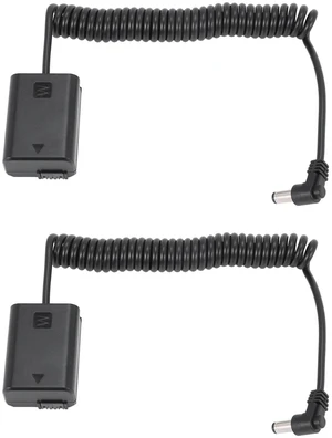 AJMRTC 2X NP-FW50 Dummy Battery Pack Coupler Adapter with DC Male Coiled Power Cable, For Sony A7 II A6300 A6000 Camera Continuous Power Supply AJMRTC 2X NP-FW50 Dummy Battery Pack Coupler Adapter with DC Male Coiled Power Cable, For Sony A7 II A6300 A6000 Camera Continuous Power Supply