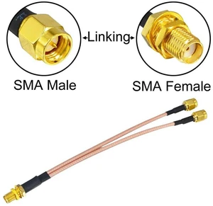 AJMRTC SMA Female to 2XSMA Male Y-Type Splitter Combiner Pigtail Cable, RG316 Coaxial Extension Cord, Straight Connector Antenna Splitter Cable for RF Wireless Antenna AJMRTC SMA Female to 2XSMA Male Y-Type Splitter Combiner Pigtail Cable, RG316 Coaxial Extension Cord, Straight Connector Antenna Splitter Cable for RF Wireless Antenna