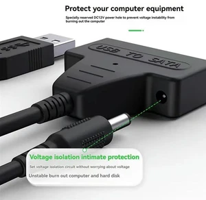 AJMRTC SATA to USB 3.0 Adapter Cable, 5Gbps High Speed SATA III Hard Drive Converter for 2.5 Inch SATA SSD HDD, USB3.0 to SATA Connector for Laptop Desktop External Hard Disk Data Transfer AJMRTC SATA to USB 3.0 Adapter Cable, 5Gbps High Speed SATA III Hard Drive Converter for 2.5 Inch SATA SSD HDD, USB3.0 to SATA Connector for Laptop Desktop External Hard Disk Data Transfer