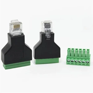 AJMRTC 5Pcs RJ12 Male to 6 Pin Screw Terminal Block Adapter, RJ12 6P6C Modular Connector for Cat3 Handset Cable Extension, Telephone Line Breakout Board AJMRTC 5Pcs RJ12 Male to 6 Pin Screw Terminal Block Adapter, RJ12 6P6C Modular Connector for Cat3 Handset Cable Extension, Telephone Line Breakout Board
