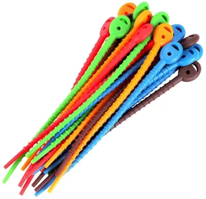 AJMRTC Reusable Silicone Cable Ties, Durable Flexible Rubber Zip Ties, Multi-purpose Bag Seal Clips, Bread Twist Ties Cable Straps for Home, Office, Kitchen Cord Management & Food Sealing AJMRTC Reusable Silicone Cable Ties, Durable Flexible Rubber Zip Ties, Multi-purpose Bag Seal Clips, Bread Twist Ties Cable Straps for Home, Office, Kitchen Cord Management & Food Sealing