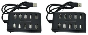 AJMRTC 2 Pack 10 Port USB 2.0 Hub, High Speed Extension Cable USB Splitter Adapter, Multi-Port USB Expander for Laptop, Desktop PC, PCB Interface and USB Peripheral Devices AJMRTC 2 Pack 10 Port USB 2.0 Hub, High Speed Extension Cable USB Splitter Adapter, Multi-Port USB Expander for Laptop, Desktop PC, PCB Interface and USB Peripheral Devices