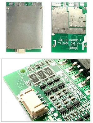 AJMRTC 3 Pack 3S 12V 100A BMS Li-Ion Battery Protection Board with Balance Function, Lithium Charger Protection Module for 18650 Lithium Battery Pack AJMRTC 3 Pack 3S 12V 100A BMS Li-Ion Battery Protection Board with Balance Function, Lithium Charger Protection Module for 18650 Lithium Battery Pack