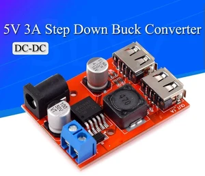 AJMRTC LM2596 LM2596S Dual USB DC-DC Step Down Buck Converter Board, 9V 12V 24V 36V to 5V 3A Power Reduction Module, Car Charger & Solar Power Supply Voltage Regulator Board AJMRTC LM2596 LM2596S Dual USB DC-DC Step Down Buck Converter Board, 9V 12V 24V 36V to 5V 3A Power Reduction Module, Car Charger & Solar Power Supply Voltage Regulator Board