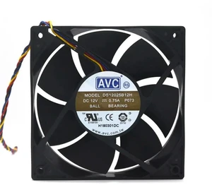 AJMRTC 120mm PWM Cooling Fan Replacement for AVC DS12025B12H, 120X120X25mm DC 12V 0.75A, 4-Pin 2 Ball Bearing High Speed 117CFM Axial Fan, 12cm Brushless Fan for Server, PC Case, Chassis Heat Dissipat AJMRTC 120mm PWM Cooling Fan Replacement for AVC DS12025B12H, 120X120X25mm DC 12V 0.75A, 4-Pin 2 Ball Bearing High Speed 117CFM Axial Fan, 12cm Brushless Fan for Server, PC Case, Chassis Heat Dissipat