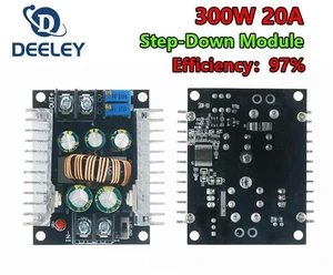 AJMRTC 300W 20A DC-DC Buck Converter Step Down Module, Constant Current LED Driver Power Supply, High Power Step Down Voltage Regulator Module with Electrolytic Capacitor for LED & Power Conversion AJMRTC 300W 20A DC-DC Buck Converter Step Down Module, Constant Current LED Driver Power Supply, High Power Step Down Voltage Regulator Module with Electrolytic Capacitor for LED & Power Conversion