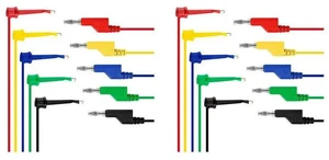 AJMRTC 10PCS Stackable Banana Plug to Mini Grabber Test Hook Wire, Multimeter Test Lead Set, Flexible 39 Inch Wire Leads, 500V/5V for Electrical Testing and Measurement AJMRTC 10PCS Stackable Banana Plug to Mini Grabber Test Hook Wire, Multimeter Test Lead Set, Flexible 39 Inch Wire Leads, 500V/5V for Electrical Testing and Measurement
