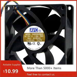 AJMRTC DASD0825B2S 8025 Server Chassis Cooling Fan, 80x80x25mm 8CM DC12V 1.20A 4-Pin 4-Wire Dual Ball Bearing Brushless Fan Replacement for AVC, High Airflow Cooler for Server, Industrial Cabinet, PC AJMRTC DASD0825B2S 8025 Server Chassis Cooling Fan, 80x80x25mm 8CM DC12V 1.20A 4-Pin 4-Wire Dual Ball Bearing Brushless Fan Replacement for AVC, High Airflow Cooler for Server, Industrial Cabinet, PC