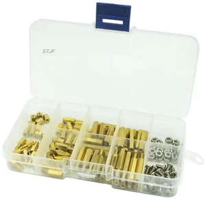 AJMRTC 120Pcs M3 Brass Standoff Assortment Kit, Female-Female & Male-Female Hex Spacers with Screws and Nuts, PCB Board Hex Standoff Set for Circuit Board Mounting AJMRTC 120Pcs M3 Brass Standoff Assortment Kit, Female-Female & Male-Female Hex Spacers with Screws and Nuts, PCB Board Hex Standoff Set for Circuit Board Mounting