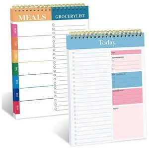 AJMRTC 2PCS To Do List Notepad Planner Notebook, 5.6 x 8.5 Inch Wely Planner Daily Task Pad, Productivity Note Organizer for Work Study Schedule Planning, Task Tracking and Daily Reminder AJMRTC 2PCS To Do List Notepad Planner Notebook, 5.6 x 8.5 Inch Wely Planner Daily Task Pad, Productivity Note Organizer for Work Study Schedule Planning, Task Tracking and Daily Reminder