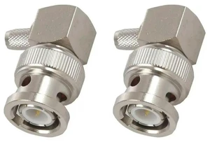 AJMRTC 2Pcs Right Angle BNC Male Crimp Connector, 90 Degree BNC Male Plug RF Coax Adapter for RG58 RG400 RFC195 Cable, Silver Coaxial Crimp Connector for RF Radio Antenna CCTV Projects AJMRTC 2Pcs Right Angle BNC Male Crimp Connector, 90 Degree BNC Male Plug RF Coax Adapter for RG58 RG400 RFC195 Cable, Silver Coaxial Crimp Connector for RF Radio Antenna CCTV Projects